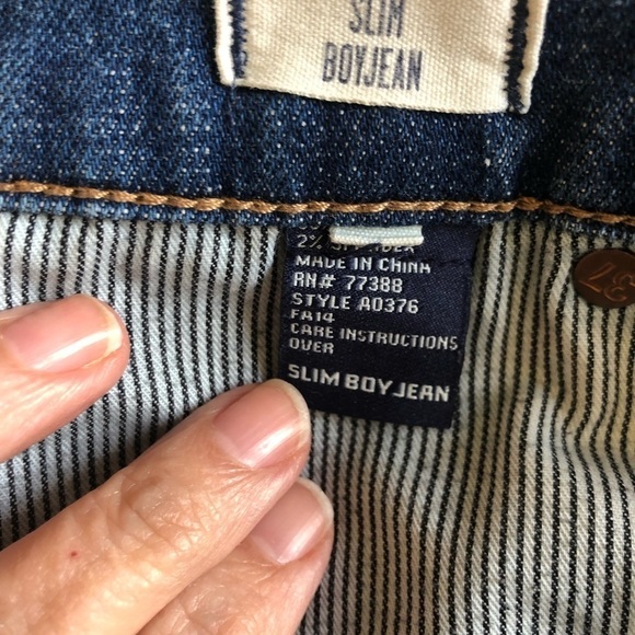 Madewell Slim Boy Jean Distressed Patch Straight Leg Size 31X30.5 Casual Boho - Picture 7 of 8